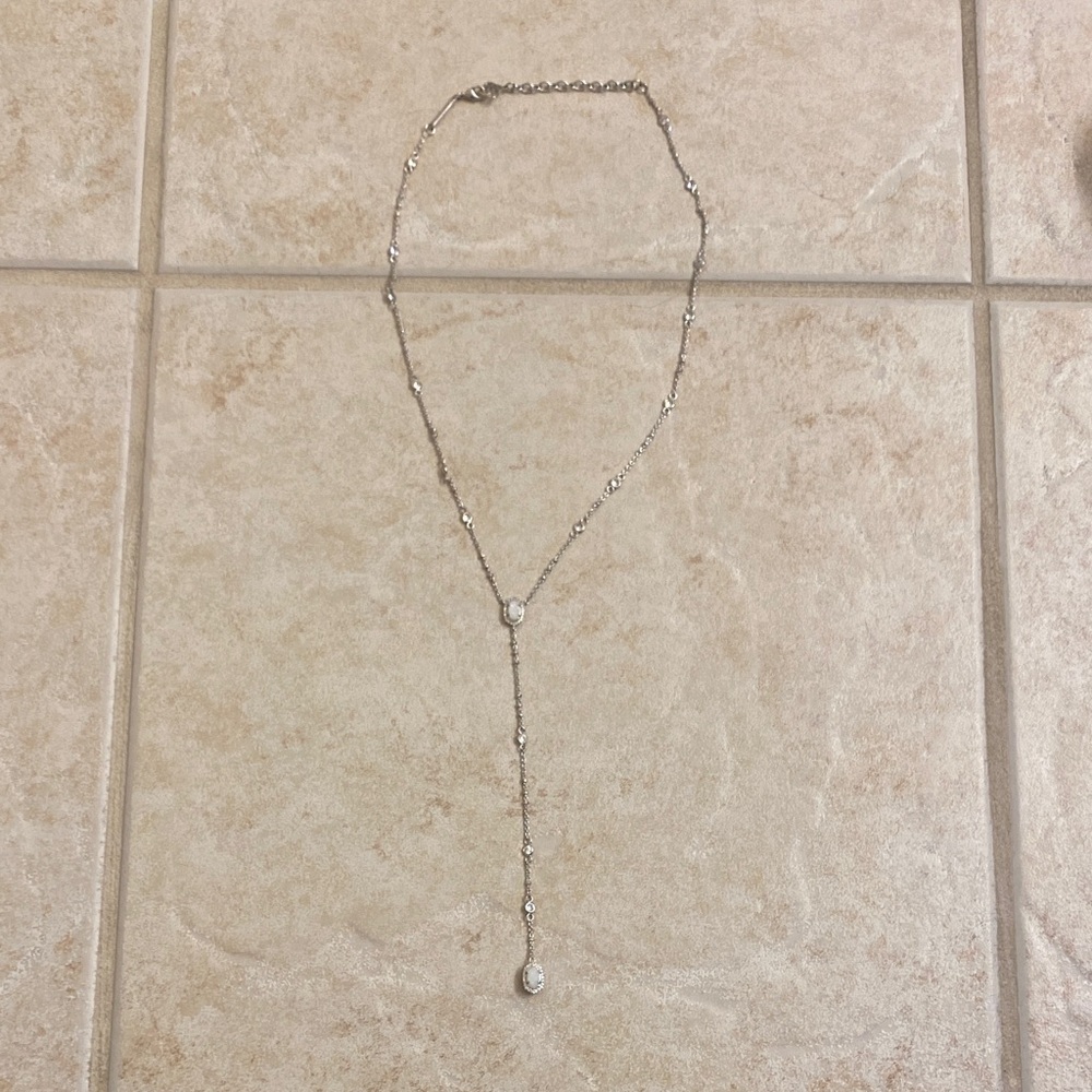 Kendra Scott Silver Lariat Necklace